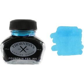 Thornton's Luxury Goods Premium Fountain Pen Ink Bottle 30ml | Smooth Effortless Flawless Writing | Suitable for All Brand and Calligraphy Pens | Office Supplies (Daphne Blue)