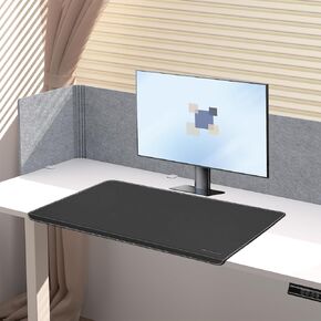 Non-Slip PU Leather Desk Mat,23.6" x 16.5" Desk Blotter Protector, Mouse Pad with Ergonomic Edge Protection,Waterproof Keyboard Gaming Writing Table Laptop Pad for Office and Home (Black)