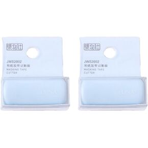 2pcs قاطع الشريط washi شريط لطيف القطع موزع الحرف مقاطع ملصقات الشريط موزع اللصق قطع شريط تخزين شريط موزع مصغرة ملصقات اليد أداة يابانية الورق البلاستيك