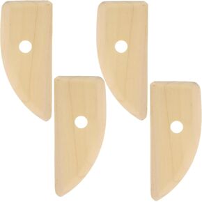 4 Pcs Pottery Ribs Wooden Clay Ceramic Sculpting Tools Clay Tool for Finishing Shaping and Smoothing Removing Finger Marks, 12cm x 5cm