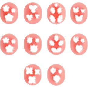LEISEMK Mini Polymer Clay Cutters, 10 Shapes Floral & Leaf & Butterfly & Heart Shape Clay Earrings Cutters, Micro Clay Cutters for Polymer Clay Jewelry Making (10Pcs Mini Cutters)