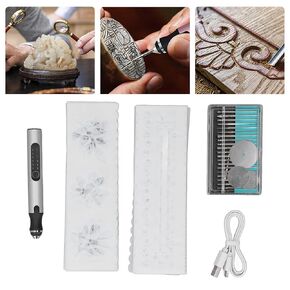 Electric Carving Pen, Portable Charging Mini Carving Pen USB Charging Non Rope Etching Tool with Battery 10W