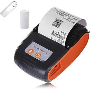 bluetooth thermal receipt printer 58mm, android wireless portable mini pocket bill pos printer for small business, compatible with WINDOWS/LINUX/Android ,Can't support ios/ipad/MAC(orange color)