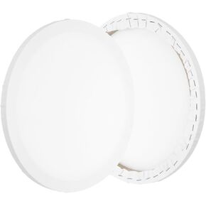 PATIKIL Stretched Canvas, 4 Pcs 16" x 16" Round Canvas for Painting Blank Primed Canvas Cotton Canvas Panels for Acrylics Oil Watercolor Paints, White