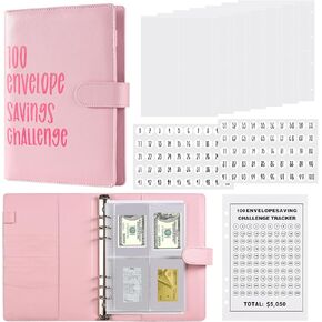 100 Envelopes Savings Challenge Budget Binder Budgeting Planner Book for Easy and Fun Way to Save $5050 Dollars.-PK