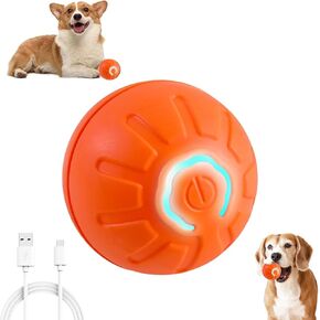 2025 New Interactive Dog Toys, Automatic Moving Dog Toy Vibrating Dog Ball, Rechargeable Bouncing Ball for Dogs, Shaky Ball Toy for Dogs for Small, Medium, Large Dogs(Orange)