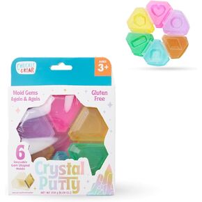 ضحكة مكتومة وهدير - معجون كريستال - المعجون الحسي اللمسي - المرح التعليمي لمرحلة ما قبل المدرسة - الفنون الحسية والحرف للأطفال ، لا يجف الصغار - 6 حزمة - الأعمار 3 وما فوق in Kuwait