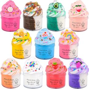 سحابة Slime Kit 11 Pack ، Slimes Premium Scurded With Peach ، Strawberry ، Avocado Ect Slime Charms ، Toy Sludge Toy for Kids Girls Boys