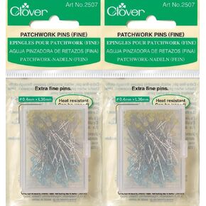 CLOVER Q2507 Patchwork Pins-Fine, 100 Per Pack Pack of 2