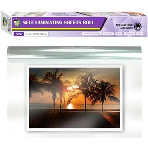 HA SHI Self Laminating Sheets Roll 12Inch x 16.4FT, No Heat Required, No Machine Needed