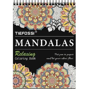 TIEFOSSI Relaxing Coloring Book, for Adults to Relax and Relieve Anxiety,160 GSM 60 Original Tearable Mandala Patterns Designs, Gift for Kids Adult