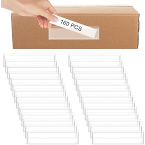 160 PCS ملصقات أصحاب الرف لاصقة العلامة الجرف CLOY الجرف الجرف بطاقة الجيوب الأدراج البلاستيكية ملفات خزانة خزانة حامل الملصقات لمكتب Supermarket BONSHELL Business Business Business in Kuwait