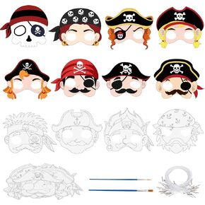 24 Pcs Day of The Dead Crafts for Kids DIY Halloween Mask Crafts Color Your Own Skull Masks Dia de Los Muertos Party Games for Boys Girls Toys Cosplay Dress Up