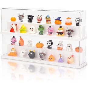 2 Pack Acrylic Display Case for Mini Action Figures，4 Layer Storage Box Cabinet Organizer for Doll Toy Collectibles(Mini Toys are Not Included) (Beige)
