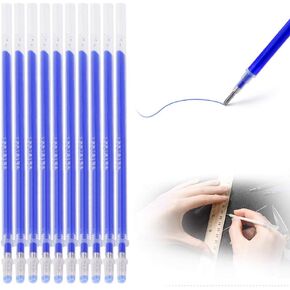 Zerodis Erasable Pens for Fabric, 100pcs Blue Heat Erasable Fabric Marking Pens for Light Color Leather and Fabric High Temperature Erasable Marker for Quilting Sewing and Dressmaking