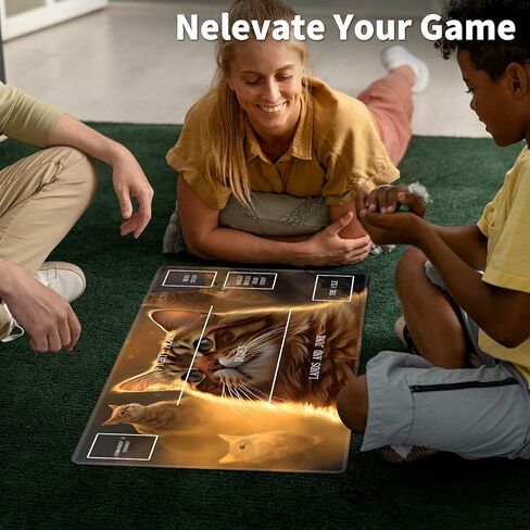 Cool Cat Card Game Mats, MTG Playmat & Mouse Pad 24" x 14", Game Play Mat with Stitched Edge for Magic The Gathering, Anime TCG Card Desk Writing Pad in Kuwait