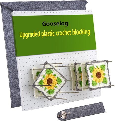 13"Plastic Blocking Boards for Crochet Projects with 20 pegs Granny Square Yarn Blocking Board Plastic Crochet Blocking Board for Knitters in Saudi Arabia