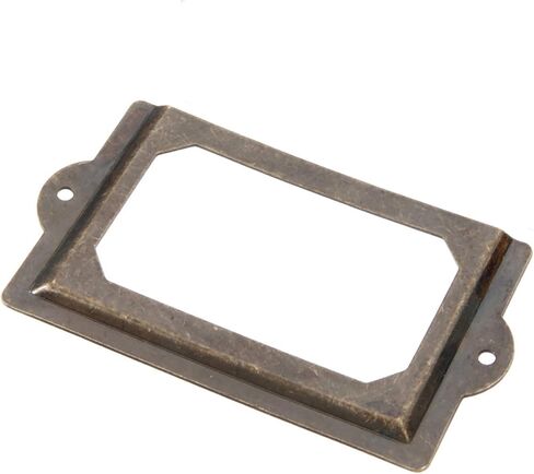 4 PCS Big Bronze Tag Label Frames Antique File Name Holders حاملات بطاقة لمكتب أدوية درج الطبقة الصيدلية Apothecary Cabinet Library الحجم الكبير (الطول: 5 "، العرض: 2-3/4") in Kuwait