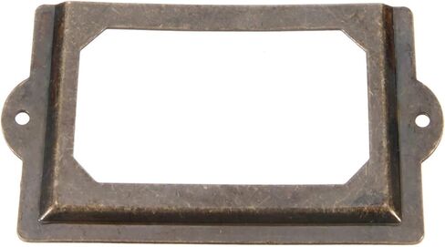 4 PCS Big Bronze Tag Label Frames Antique File Name Holders حاملات بطاقة لمكتب أدوية درج الطبقة الصيدلية Apothecary Cabinet Library الحجم الكبير (الطول: 5 "، العرض: 2-3/4") in Kuwait