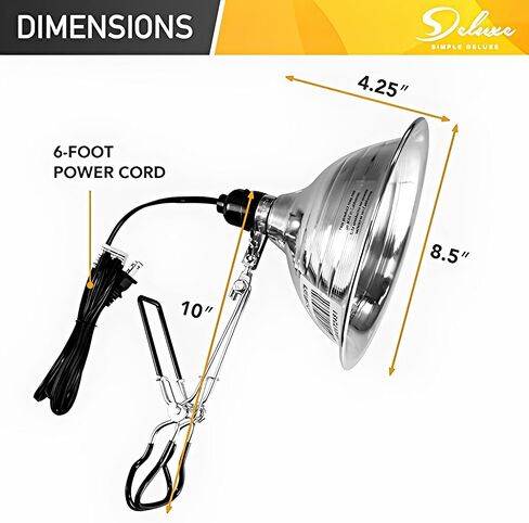 مقبس مصباح مشبك ديلوكس بسيط مع عاكس الألومنيوم 8.5 بوصة قابلة للفصل يصل إلى 150 واط ، in Kuwait