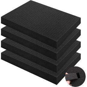 4 PCS Pick and Pluck Foam 16 x 12 x 2 Inch, Anglecai Pick Apart Foam Inserts for Case Pluck Pre Cube Sheet Insert with Bottom Use for Tool Box Cases Storage
