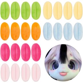 BENECREAT 24Pcs 6 Colors Velvet Tongue, 1.1x2.2x0.3inch Cartoon Velvet Fake Tongue for Furries Cosplay, Props, Fursuits, Craft Making, 4Pcs/Color