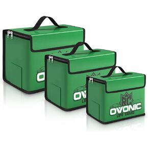 OVONIC Lipo Safe Bag Fireproof Explosionproof Bag, Large Medium and Small Capacity for Lipo Batteries Storage