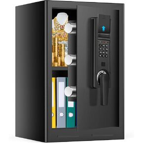 3.0 Cub Large Safe for Home Use, Fireproof Home Safe Box with Electronic Keypad, Spare Key, Smart Alarm, Mute Mode, Anti-theft Fire proof Safe for Documents, Jewelry, Medicines