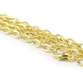 CleverDelights 4x6mm Cable Chain Necklaces - Gold Color - 20 Pack - 24 Inch Chain