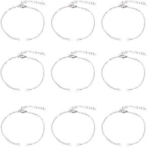1 Box 20Pcs Chain Bracelet Making Charm Bracelet DIY Chain with Lobster Claw Stainless Steel Cable Link Heart Extension Chain Findings for Jewelry Making Chains Supplies DIY Women Bracelet