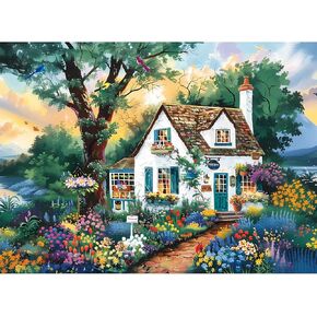 500 Pieces Jigsaw Puzzles for Adults–Garden Patio Puzzle for Adults Children Elderly–Recycled Paper Puzzle 500 Pieces–Glossy, Sturdy Pieces Challenging Family Game Great Gift Idea (20.5x15in)