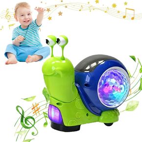 Luminous Snail Toy,Baby Toddler Luminous Snail Toy, 2025 New Crawling Snail Toys,Snail Toy,Electric Snail Crawling Toy,Snail Baby Toy,Crawling Toy(Green)