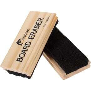 Tofficu 2Pcs Chalkboard Eraser for Blackboard: Wooden Black Board Eraser, Premium Felt Chalk Eraser, Campus Style Whiteboard Eraser, Wood Whiteboard Erasers for Classroom Home Office