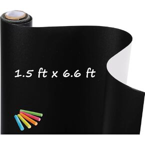 Chalkboard Wallpaper Peel and Stick Cut DIY Chalkboard Wall Stickers for Learning Classroom Home Office Painting Signs (Black, 17.5" x 78.7")