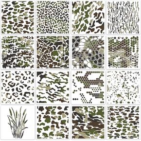 Camo Stencil for Spray Paint 6inch Camo Paint Stencils Camouflage Stencils Templates for Painting on Wood Canvas Furniture Wall