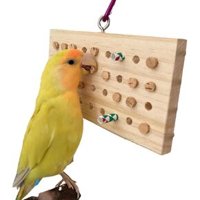 Parrot Chewing Toy with Wooden Corks and Paper Tubs Parrot Hanging Chewing Toy Wear-Resistant Parrot Toy Wooden Parrot Toys Bird Toy Interesting Parrot Toy Bird Cage Toy