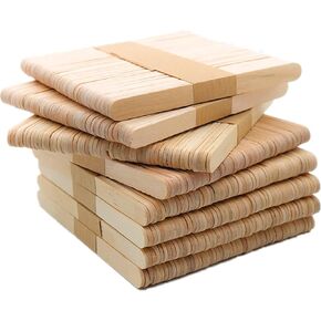 500 Pcs Large Wooden Craft Sticks 6 Inch Wooden Multi-Purpose Popsicle Sticks for Crafts, ICES, & Ice Cream, Waxing, Tongue Depressor Wood Sticks