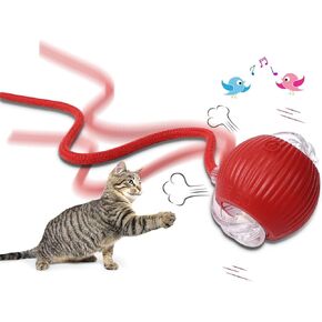AICase Cat Toys for Indoor Cats,Speedy Tail 2.0 Cat Toy Interactive Cat Ball Toys,Automatic Cat Ball Toys with Cord Imitation Mouse, Indoor Rolling Cat Ball Toys, Smart Rolling Cat Interactive Balls