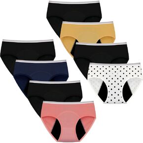 Teen Girls Period Underwear Menstrual Leakproof Panties for First Period Starter Panty Kids Cotton Protective Brief