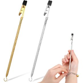 2 PCS Bracelet Helper Tool Hook, Bracelet Clasp Helper Bracelet Helper to Put on Yourself Easy Jewelry Wearing Tool Aid Assistance Fastener Necklace Clasp Helper for Jewelry Watch Clasps Zipper Crafts