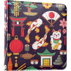 susiyo Photo Albums Self Adhesive DIY Scrapbook Album Japan Traditional Symbol Hardcover PU Leather Photo Book 40 Pages Scrap Book Album Memory Book for Family Wedding Travel School