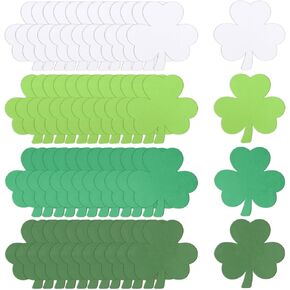 MixTeach 72 Pcs Foam Shamrocks St. Patrick's Day Shamrocks Shaped Foam Cutouts 6 Inch Clover Foam Die cuts for Irish St. Patrick's Day Party, Kids School Craft Projects, Bulletin Board Decorations
