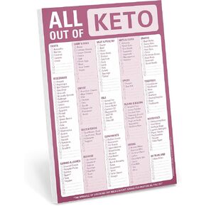 Knock Knock All Out Of Pad (Keto), Keto Diet Grocery List Note Pad, 6 x 9-inches