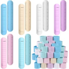 30 Pcs Silicone Memo Wrist Bands Silicone Reminder Bracelet 9.3 x 1.8'' Reusable Wearable Erasable Wrist Notepad Writable Waterproof Slap Bracelets Notepad with Ruler for Nurses Watchband Wrist