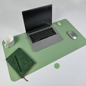 Faux Leather Desk Pad, Large Mouse Pad, Non-Slip Desk Blotter, Laptop Desk Pad Mat, Waterproof Desk Writing Pad for Office and Home (Pink, 31.5 × 16")