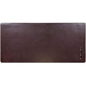 DACASSO Bonded Leather No Core Rollable Desk Mat/Pad - Luxury Leather Desk Blotter for Writing - Executive Desk Surface Protector - (Dark Brown, 36" x 17")