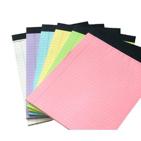 1 Pack 50 Sheets Pads Note Pads 5 x 8 Inch Random Color Lined Writing Pads, Per Writing Pad, Notebooks and Writing Pads Office Products(Pink, Yellow, Blue, Purple)