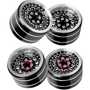 2.2 Beadlock Wheels Adjustable 4 Offsets Rims for SCX10/AMG 6x6 TRX4/Gen8 D90 VS4-10 Gen8 MST CFX,2.2 Beadlock Wheels,Silver Black