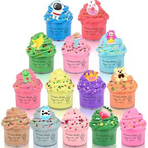 Butter Slime Set for Party Favors, 14 Pack Butter Slime Kit for Kids, DIY Putty Stress Relief Toy for Girls and Boys