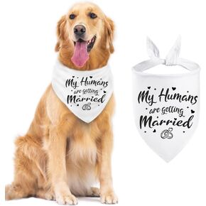 Engagement Gifts for Couples - My Humans are Getting Married Dog Bandana for Bride to be Wedding Gifts White Dog Scraf for Bridal Shower
